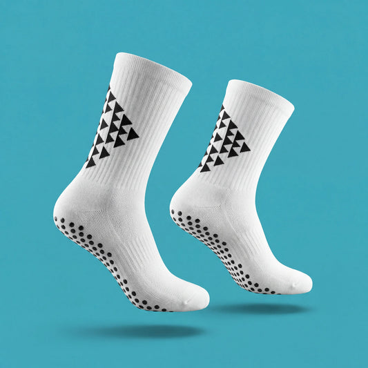 V-Grip White Compression Socks